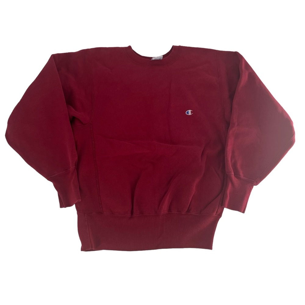 Vintage 90s Champion Reverse Weave Sweatshirt Mens Medium Red Crewneck USA Blank